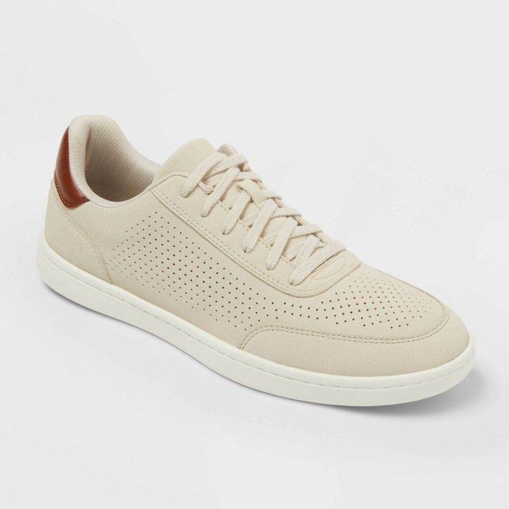 Men's Simon Laser Cut Sneakers - Goodfellow & Co Tan 8